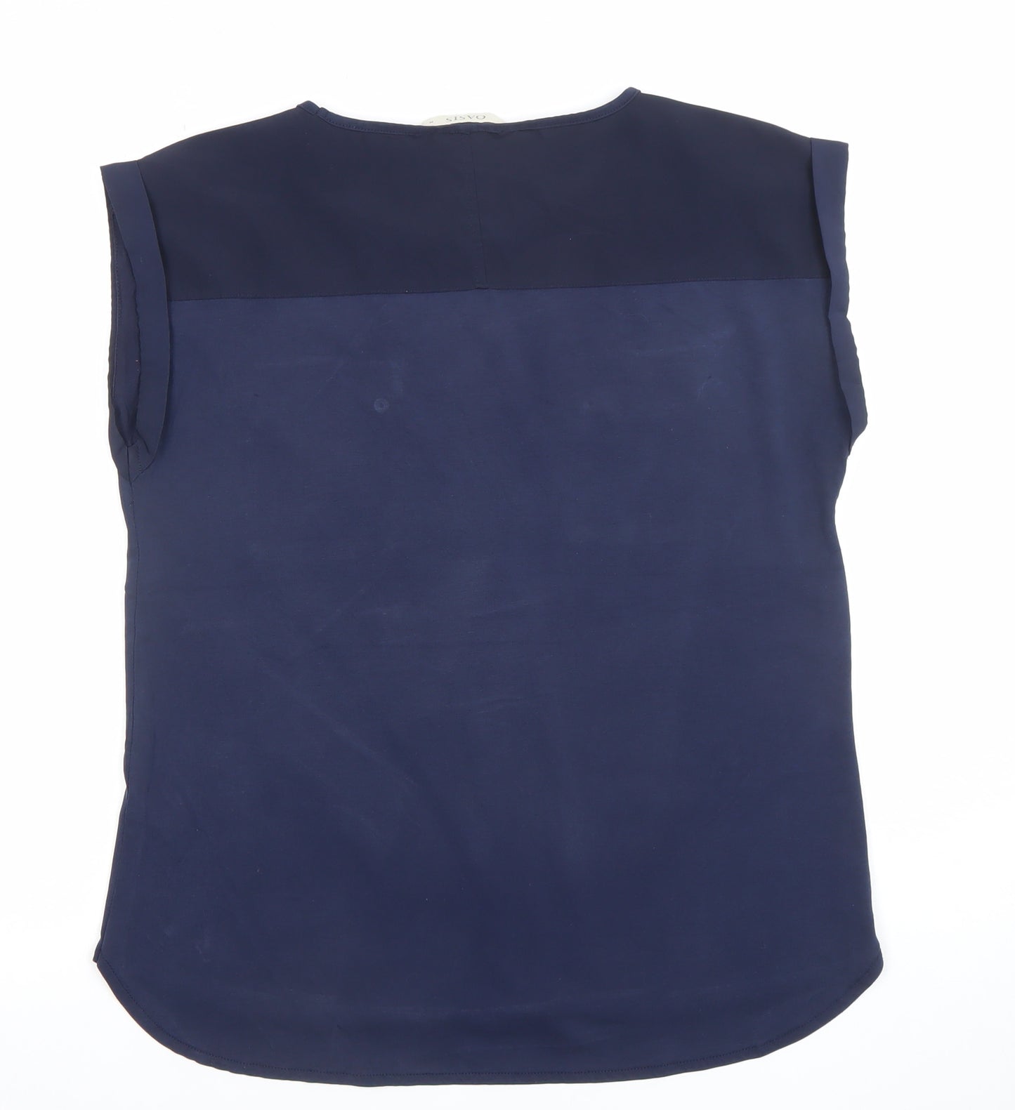 Oasis Women's Blue Sleeveless Chiffon Blouse Size M