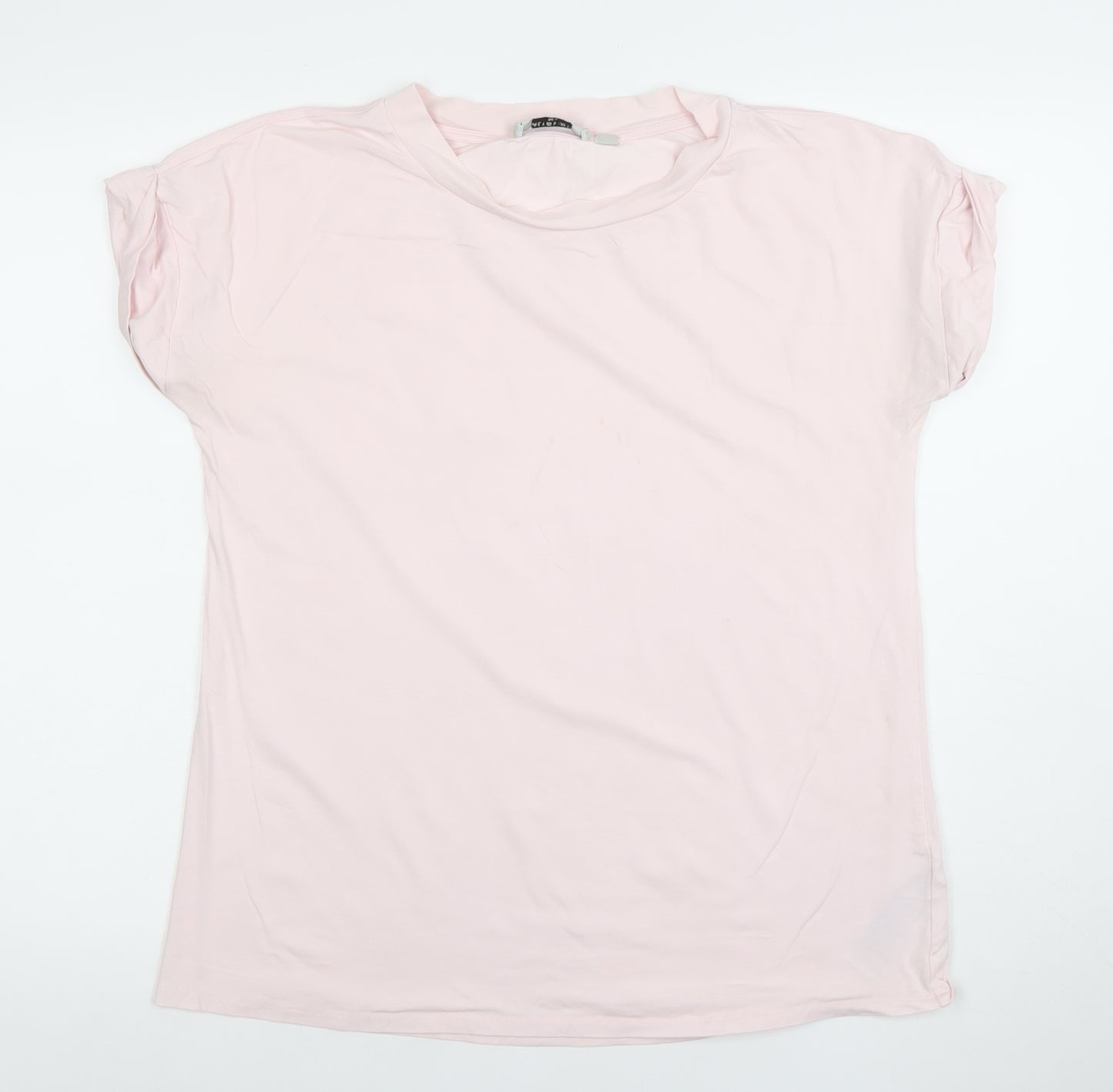 AllSaints Women’s Pink Cotton Modal Crew Neck Relaxed T-Shirt M