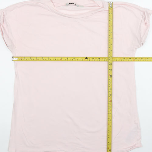 AllSaints Women’s Pink Cotton Modal Crew Neck Relaxed T-Shirt M