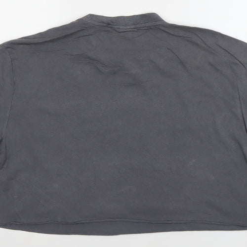 ASOS DESIGN Womens Grey Cropped Paris T-Shirt Size S