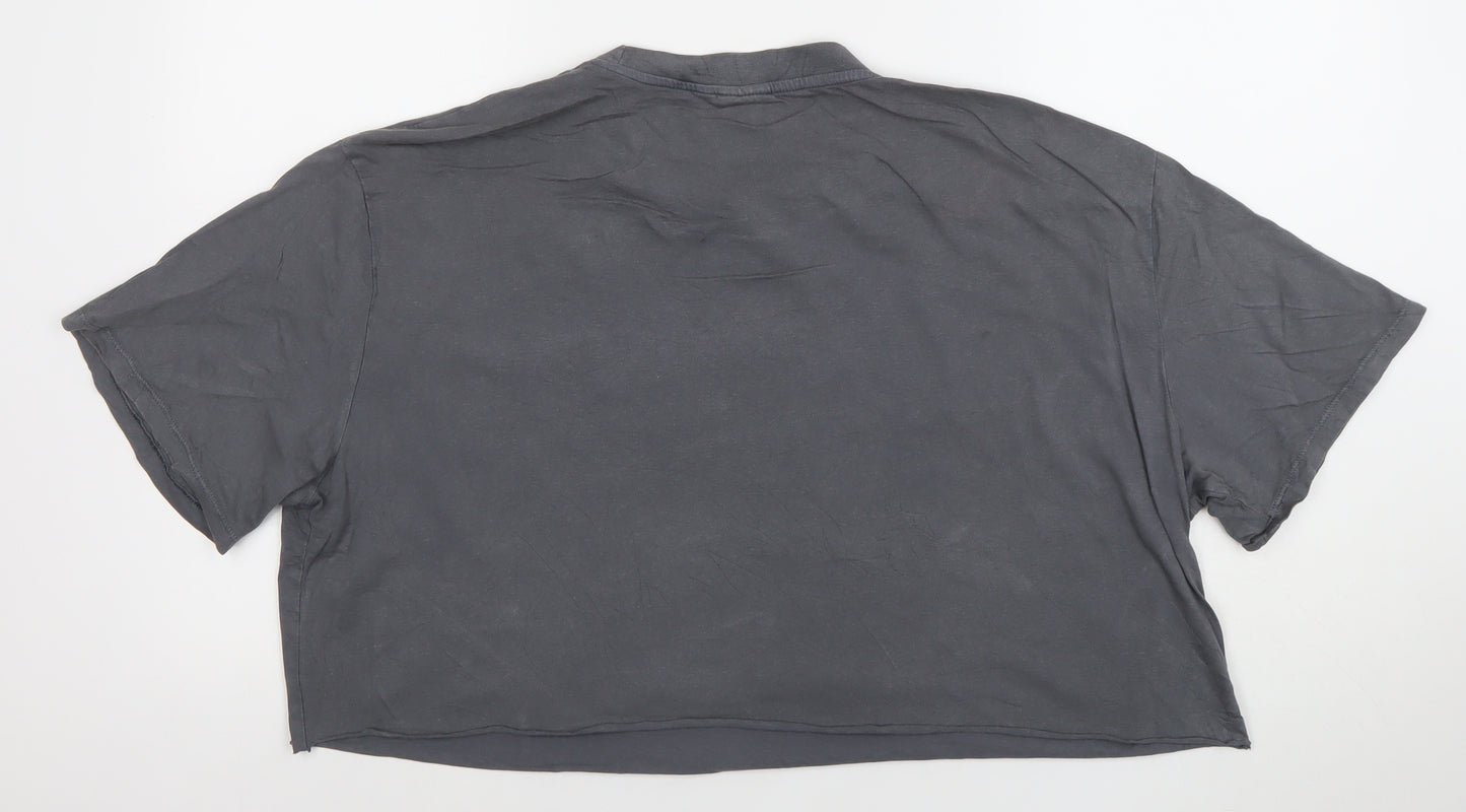 ASOS DESIGN Womens Grey Cropped Paris T-Shirt Size S