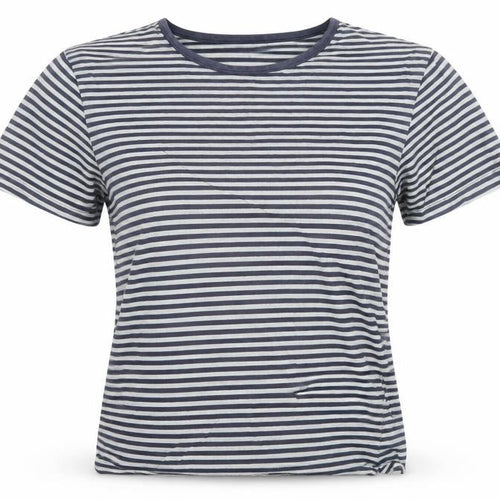 John Lewis Womens Blue Striped Cotton T-Shirt Size S