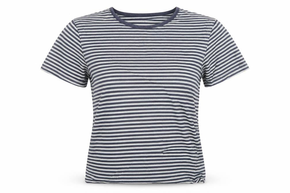 John Lewis Womens Blue Striped Cotton T-Shirt Size S