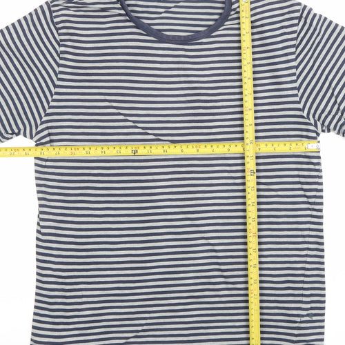 John Lewis Womens Blue Striped Cotton T-Shirt Size S