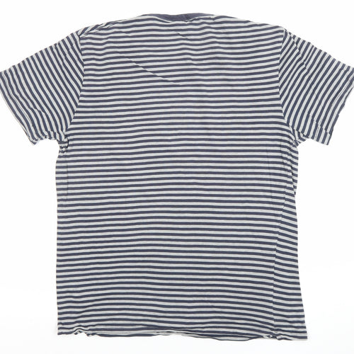 John Lewis Womens Blue Striped Cotton T-Shirt Size S