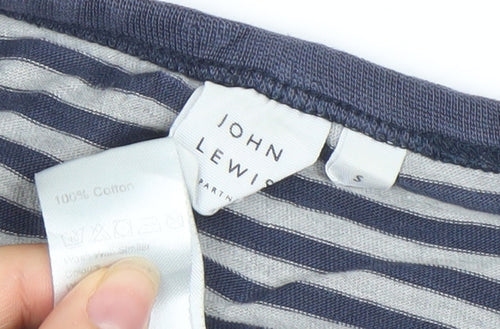 John Lewis Womens Blue Striped Cotton T-Shirt Size S