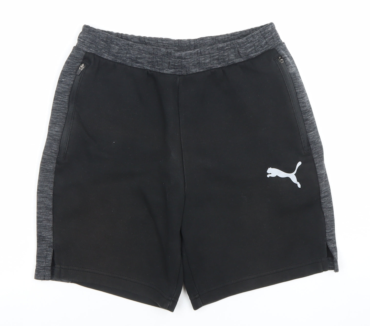 Puma Men's Black Athletic Gym Shorts S Regular Fit Elastic Waist