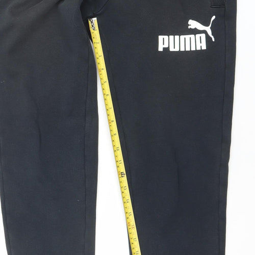 Puma Men's Black Jogger Sweatpants Size S Regular Fit Tapered Fleece
