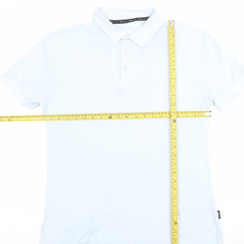 Armani Exchange Men's Blue Slim Fit Cotton Stretch Polo Shirt Size L
