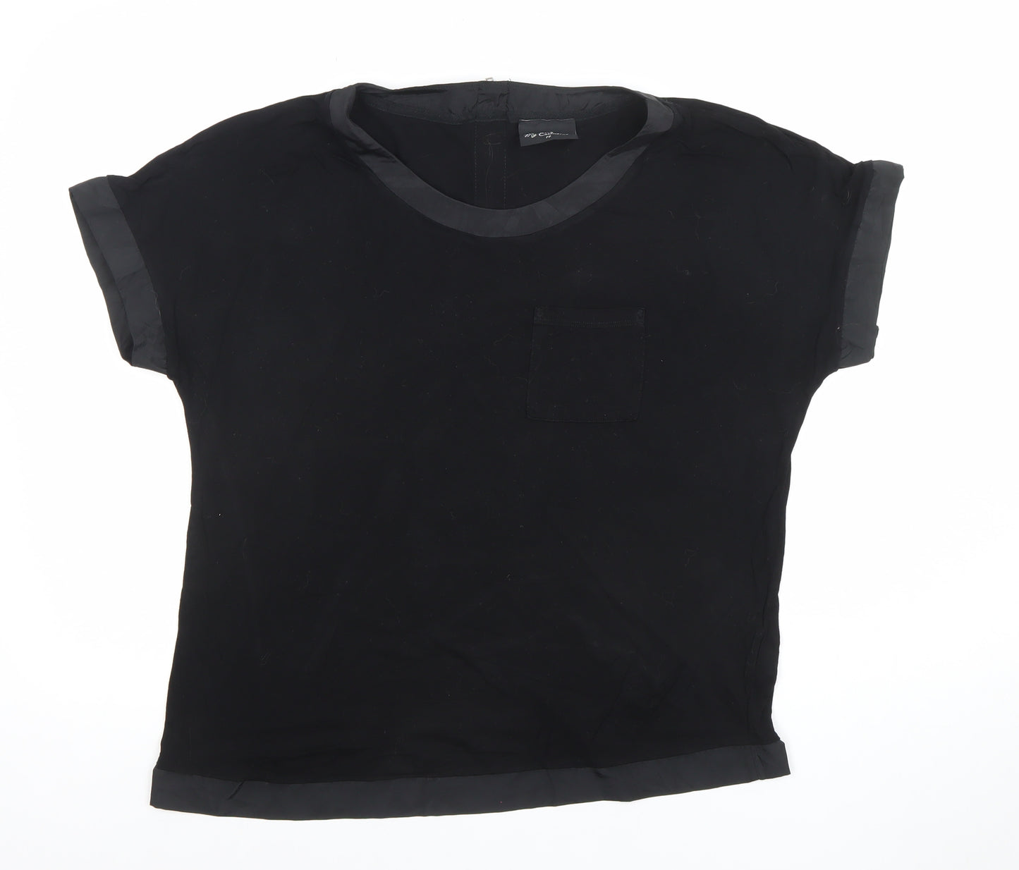 Next Women’s Black Short Sleeve Woven Blouse Size 14