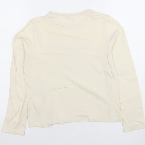 Zara Girls Ivory 'Très Adorable' Long Sleeve Cotton T-Shirt 11-12 Years