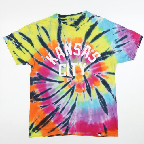Made Mobb Men's Multicoloured Tie-Dye Kansas City Cotton Regular Fit T-Shirt Size M