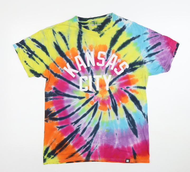 Made Mobb Men's Multicoloured Tie-Dye Kansas City Cotton Regular Fit T-Shirt Size M