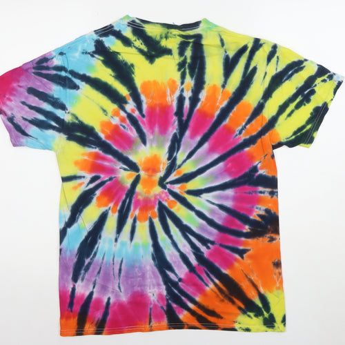 Made Mobb Men's Multicoloured Tie-Dye Kansas City Cotton Regular Fit T-Shirt Size M