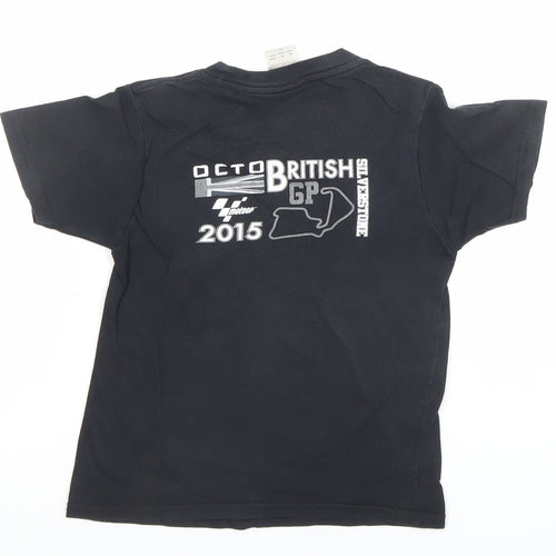 Gildan Boys Black British GP 2015 MotoGP Racing Graphic T-Shirt XS