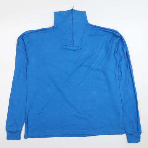 Trespass Men's Blue High Neck Full Zip Cotton Sweatshirt Size L