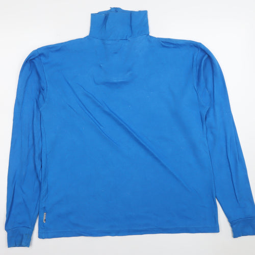 Trespass Men's Blue High Neck Full Zip Cotton Sweatshirt Size L
