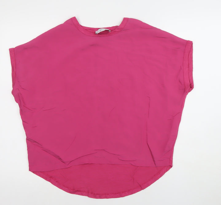 Next Women’s Pink Relaxed Fit Short Sleeve Modal Blouse Size 6