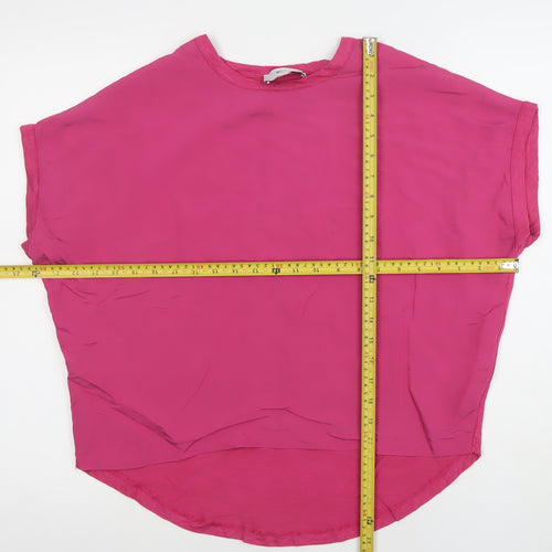 Next Women’s Pink Relaxed Fit Short Sleeve Modal Blouse Size 6