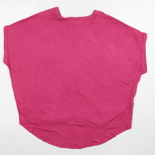 Next Women’s Pink Relaxed Fit Short Sleeve Modal Blouse Size 6
