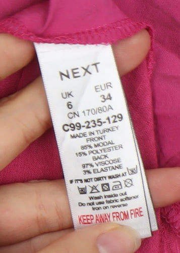 Next Women’s Pink Relaxed Fit Short Sleeve Modal Blouse Size 6