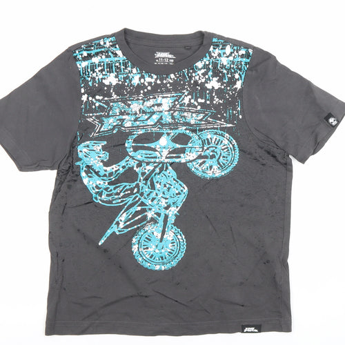 No Fear Boys Black Motorcycle Graphic T-Shirt 11-12 Years Regular Fit