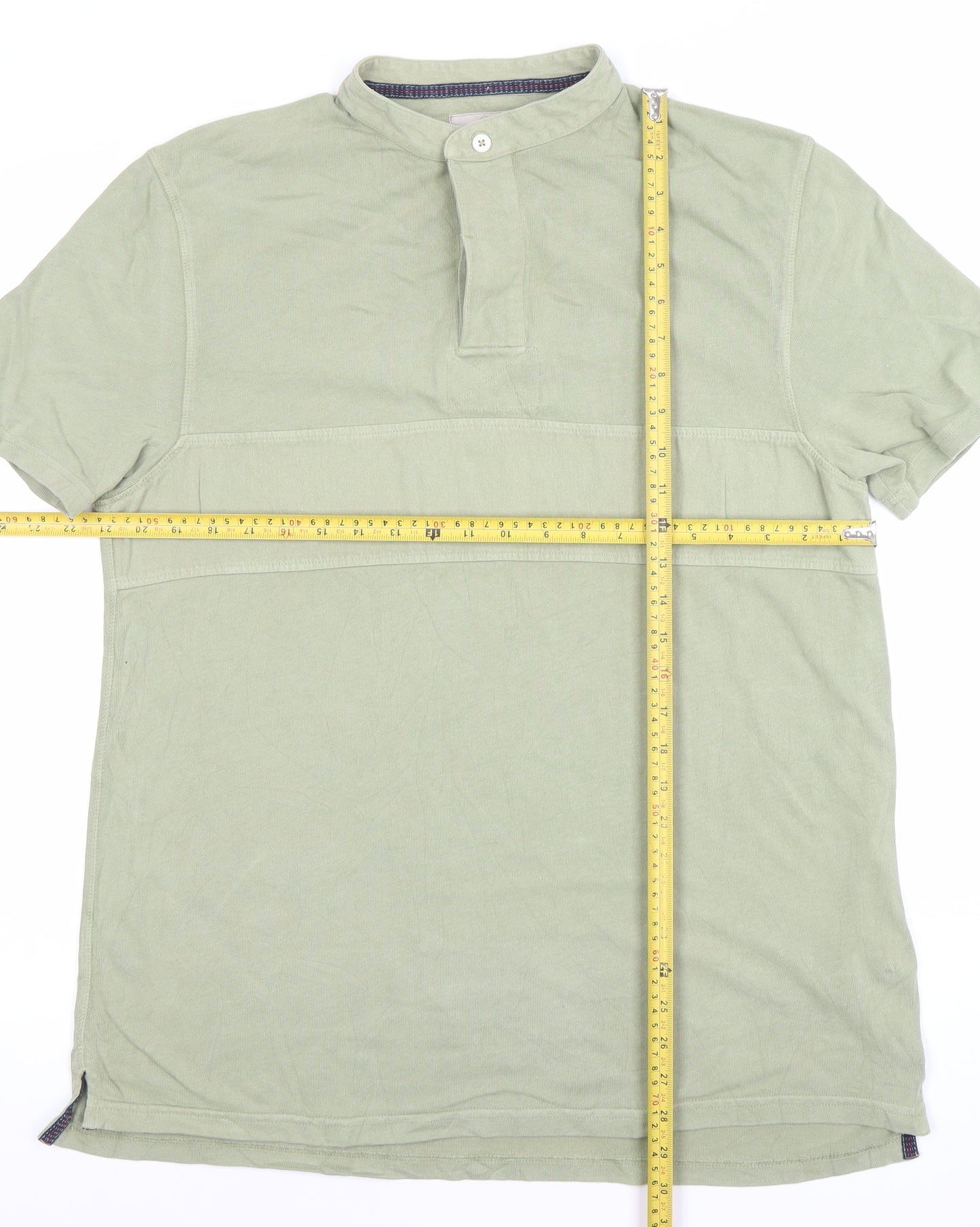 White Stuff Men's Green Cotton Short Sleeve Polo Shirt Size M