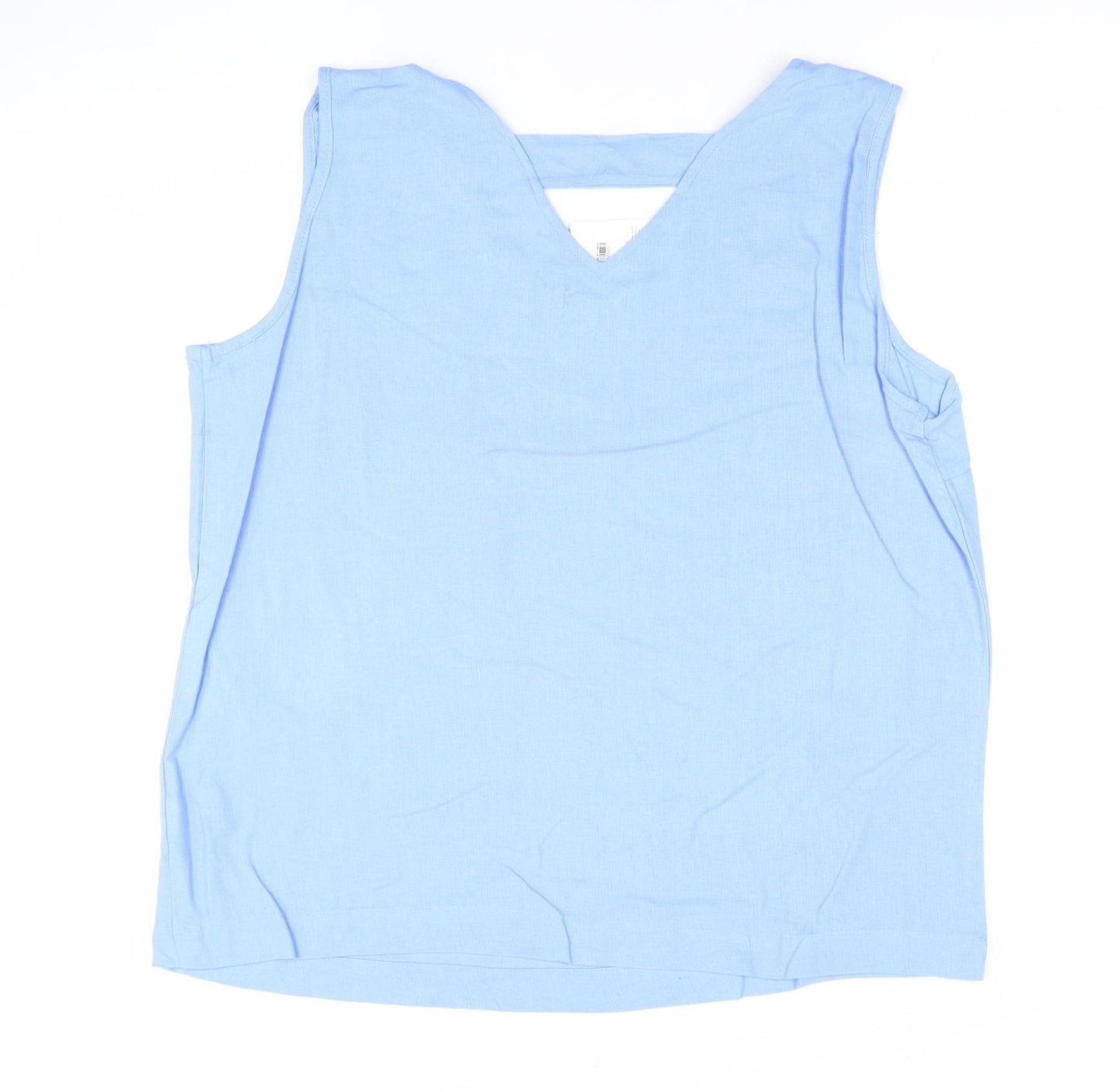 Charlottie West Women's Blue Linen Viscose Sleeveless Tank Top Size 12