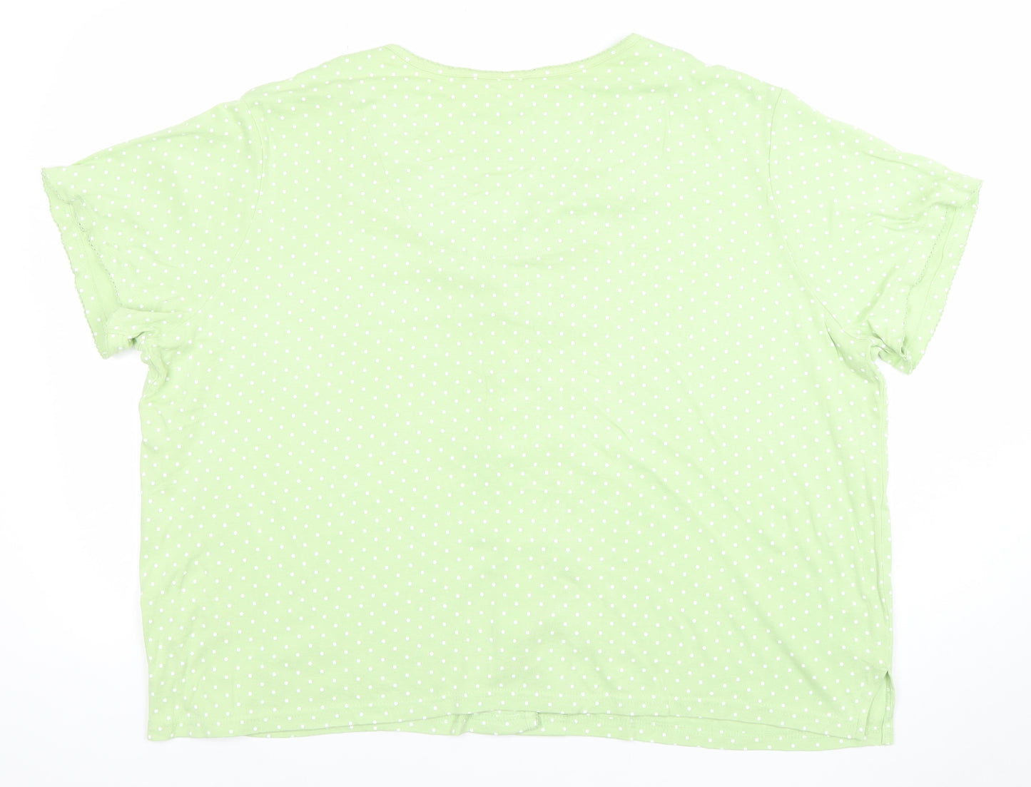Charter Club Womens Green Polka Dot Cotton Short Sleeve Cardigan 2XL