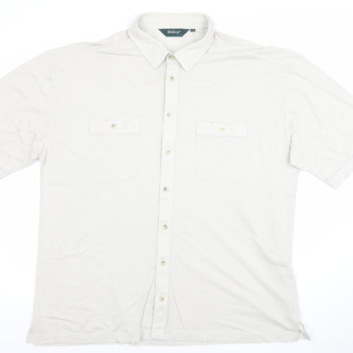 Wolsey Men's White 2XL Short Sleeve Cotton Blend Button-Up Shirt