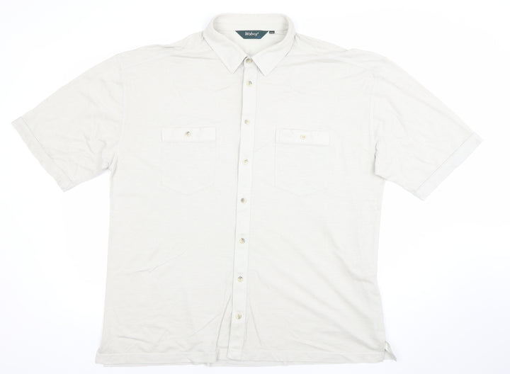 Wolsey Men's White 2XL Short Sleeve Cotton Blend Button-Up Shirt