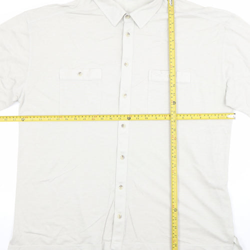 Wolsey Men's White 2XL Short Sleeve Cotton Blend Button-Up Shirt