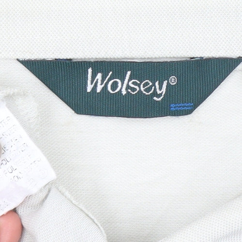 Wolsey Men's White 2XL Short Sleeve Cotton Blend Button-Up Shirt