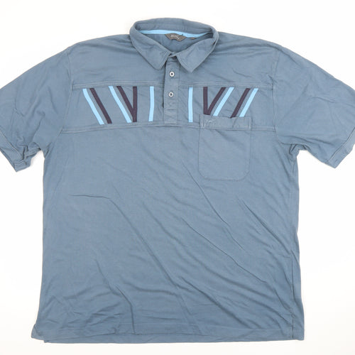 Wolsey Men's Blue 2XL Geometric Cotton Blend Polo Shirt