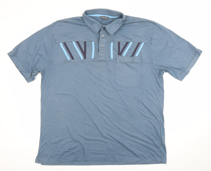 Wolsey Men's Blue 2XL Geometric Cotton Blend Polo Shirt