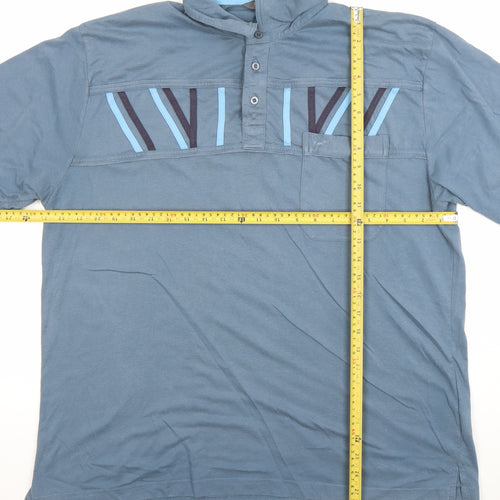 Wolsey Men's Blue 2XL Geometric Cotton Blend Polo Shirt
