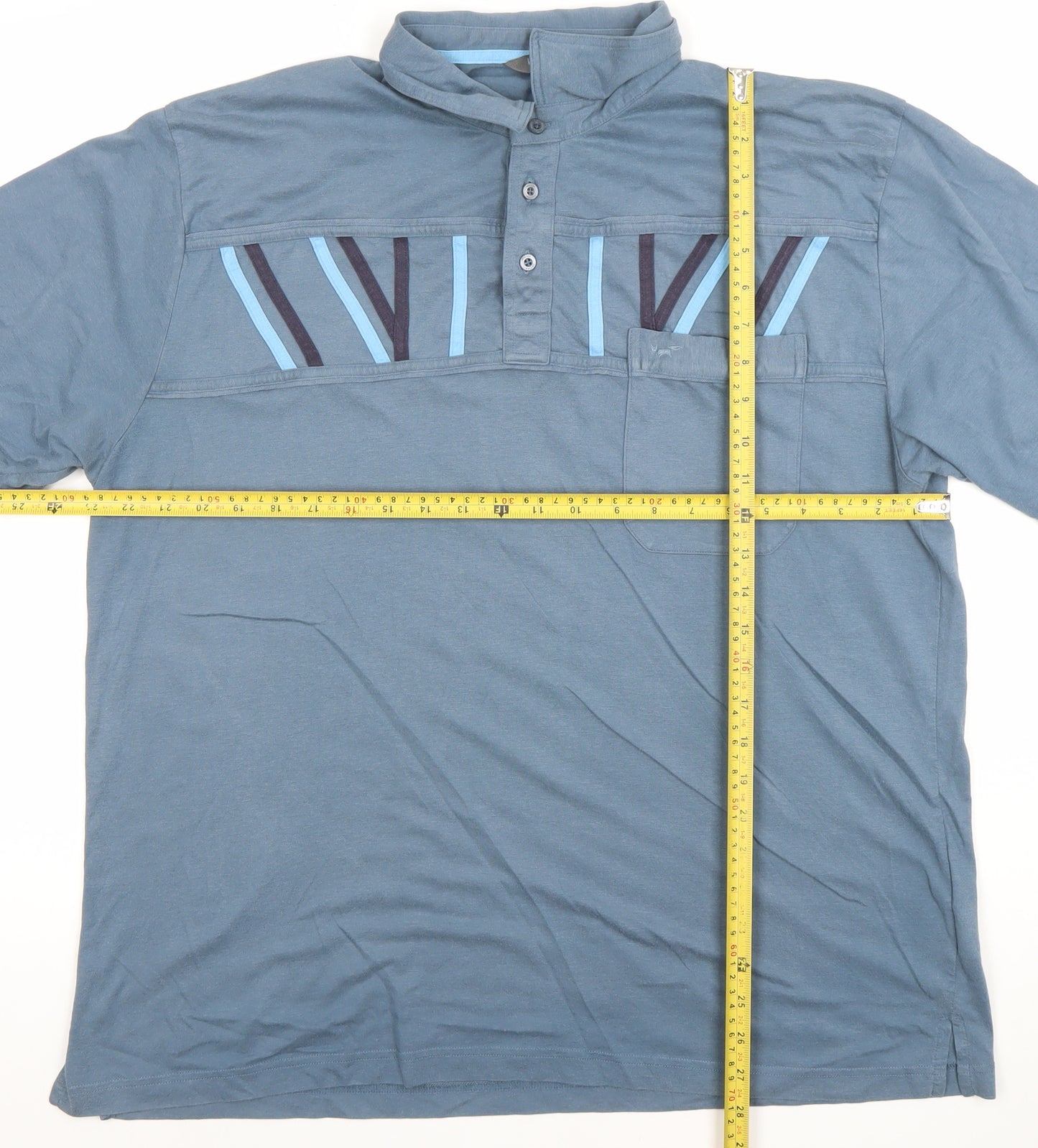 Wolsey Men's Blue 2XL Geometric Cotton Blend Polo Shirt