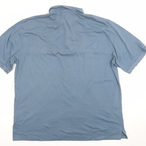 Wolsey Men's Blue 2XL Geometric Cotton Blend Polo Shirt