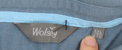 Wolsey Men's Blue 2XL Geometric Cotton Blend Polo Shirt