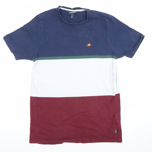 Ellesse Men's Multicoloured Colourblock Cotton T-Shirt UK M