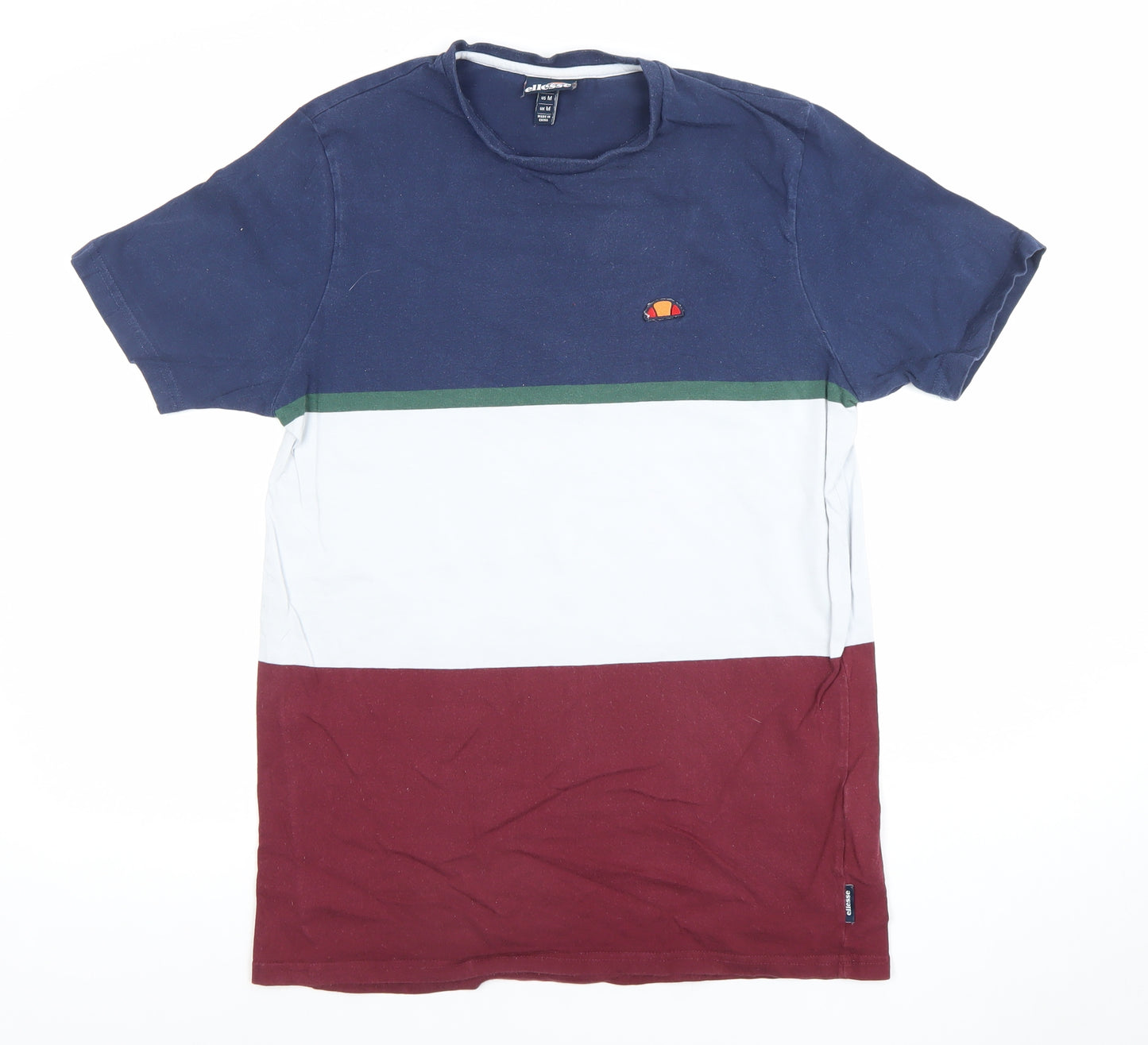 Ellesse Men's Multicoloured Colourblock Cotton T-Shirt UK M