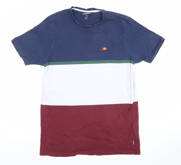 Ellesse Men's Multicoloured Colourblock Cotton T-Shirt UK M