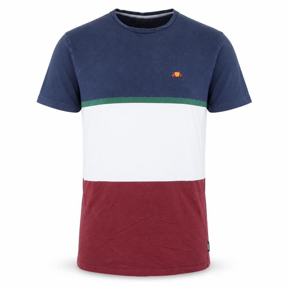 Ellesse Men's Multicoloured Colourblock Cotton T-Shirt UK M