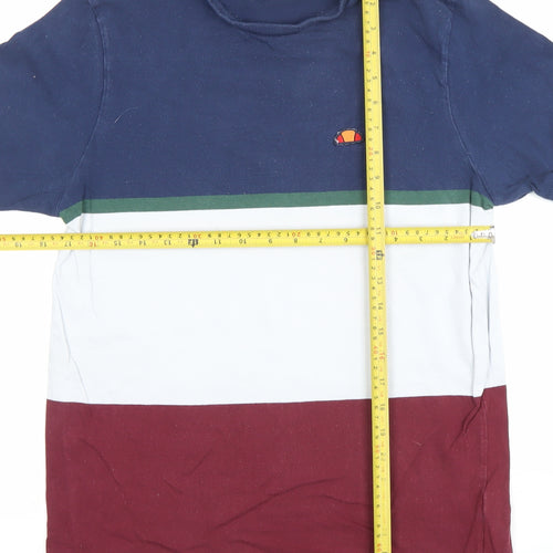Ellesse Men's Multicoloured Colourblock Cotton T-Shirt UK M