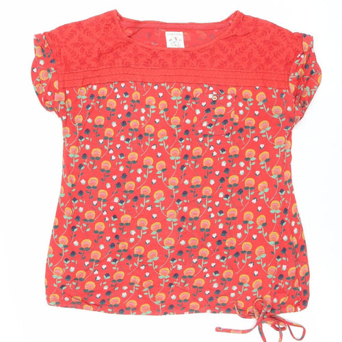 Monsoon Womens Red Floral Sleeveless Tunic Blouse Size 12