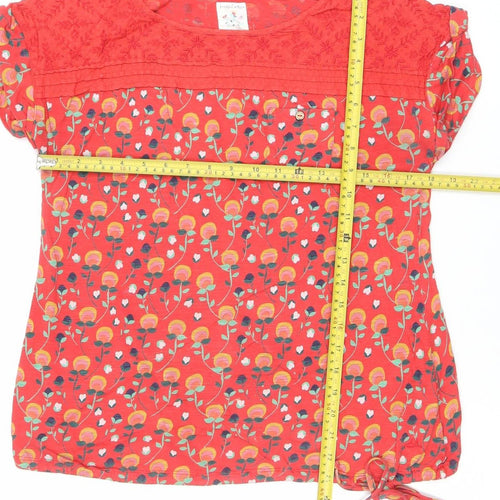 Monsoon Womens Red Floral Sleeveless Tunic Blouse Size 12