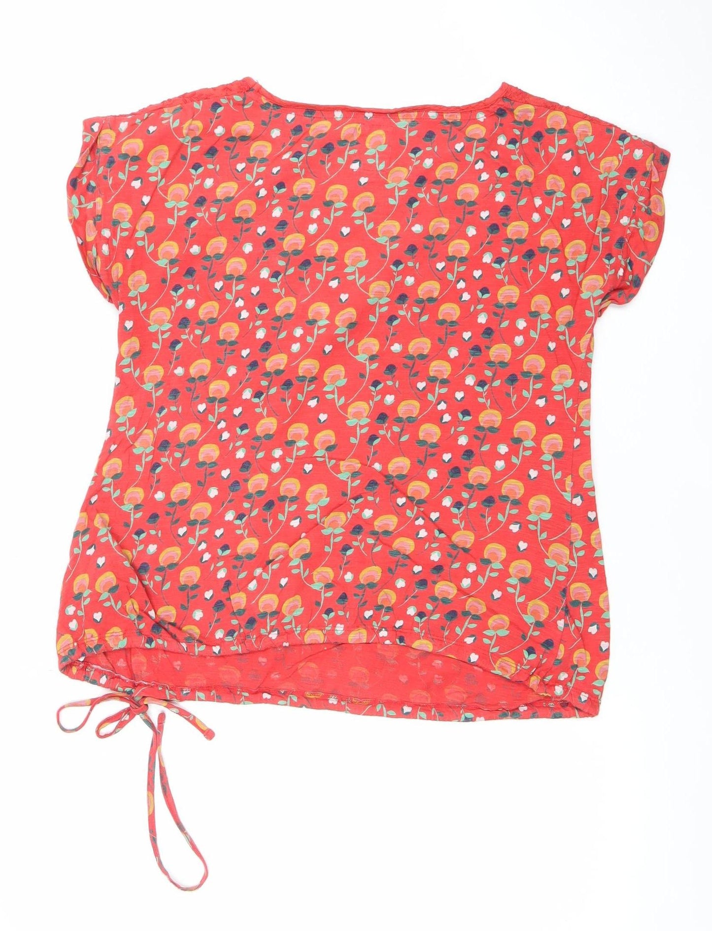 Monsoon Womens Red Floral Sleeveless Tunic Blouse Size 12