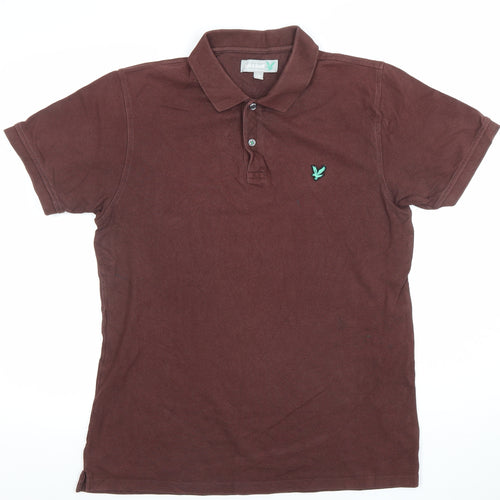 Lyle & Scott Men’s Brown Cotton Polo Shirt L Regular Fit Classic