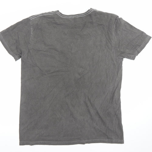 MODE-LL Men's Grey Retro Car Graphic T-Shirt Size S