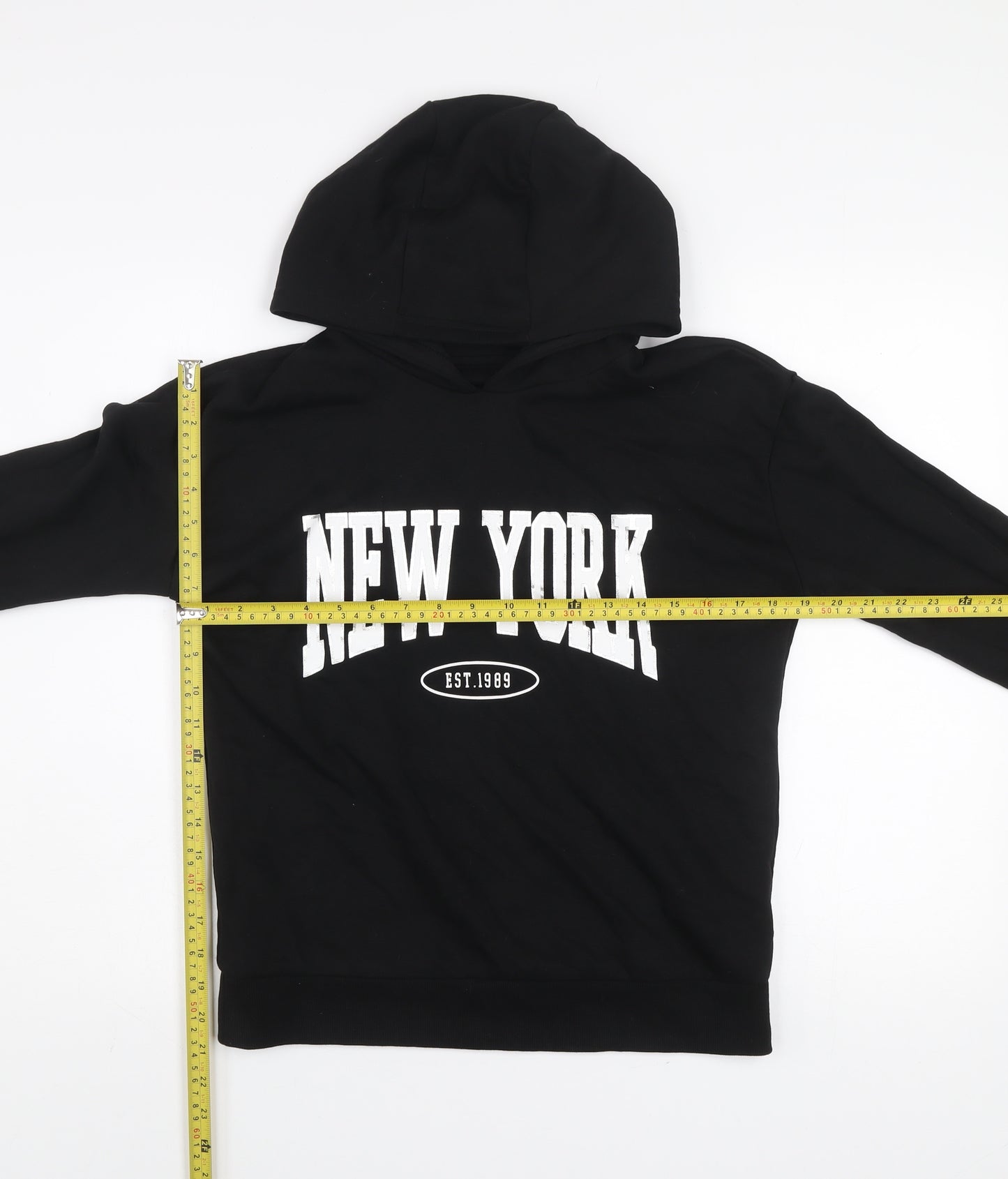 Dunnes Stores Womens Black New York Hoodie Size M Cotton Blend